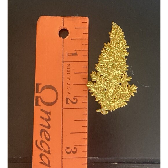 Vintage Orchid Leaf 24 Ct Gold Dipped Pin Brooch - Picture 4 of 5